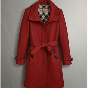 Burberry Gibbsmoore Pea Coat in Damsel Red
